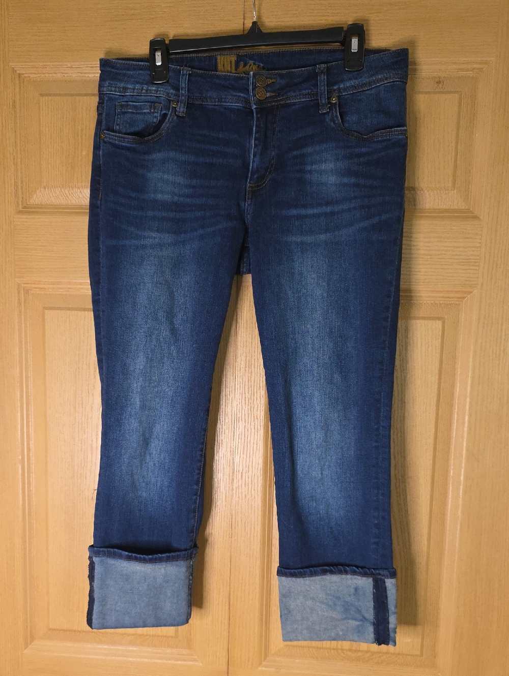 KUT from the Kloth Women's Dark Wash Cropped Rolled Cuff Jeans Size 10